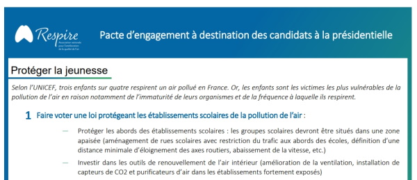 Pollution de l'air campagne présidentielle