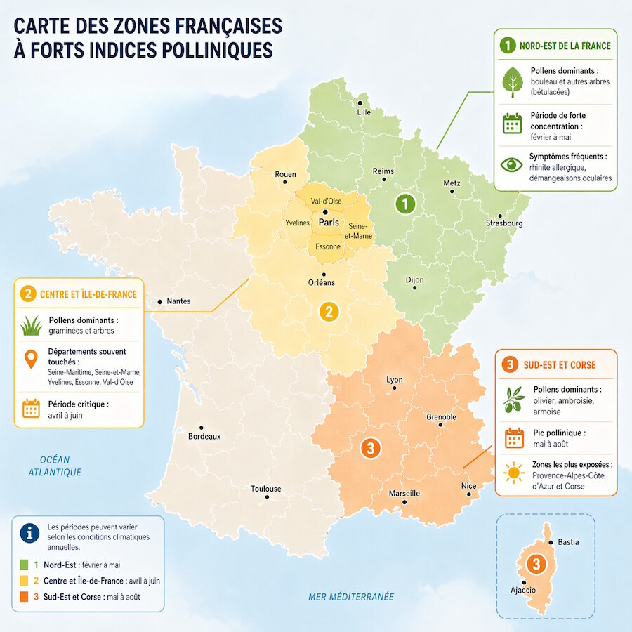 carte pollens france