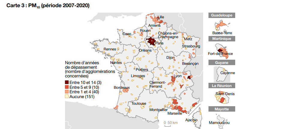 Pollution de l'air en France : cartographie 1