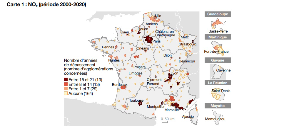 Pollution de l'air en France : cartographie 4
