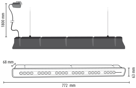 Dimensions du ioniseur d'air TEQOYA T450